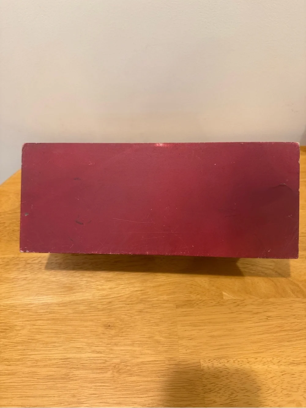 Vintage Wooden Desk Organizer- Burgundy Multi-Compartment
